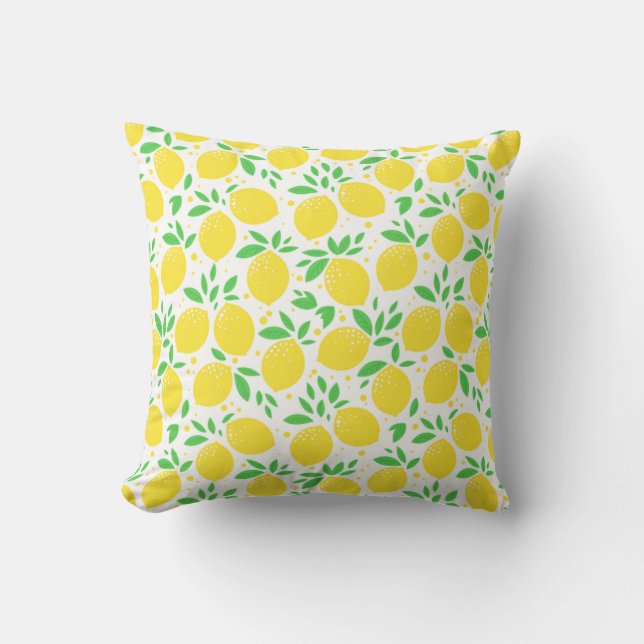 Cojín decorativo de limón amarillo (Anverso)