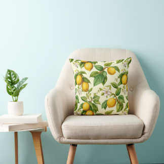 Cojín decorativo De Limón Y De Hojas De Agua
