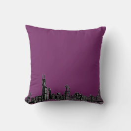 Cojín decorativo de líneas aéreas de la ciudad de