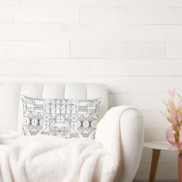 Cojín decorativo de líneas de simetría Art Deco