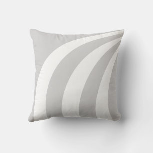 Cojín decorativo de líneas onduladas grises y blan