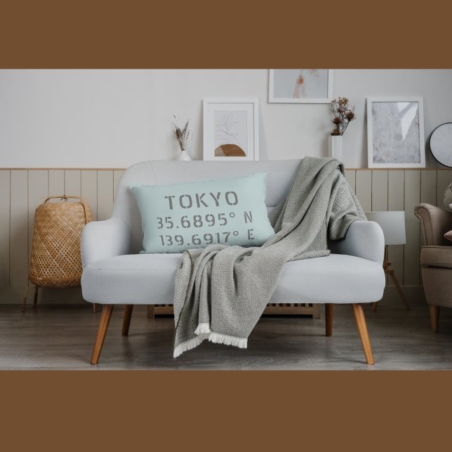 Cojín decorativo de longitud de Tokyo Latitude ( Lumbar Pillow 13" x 21")
