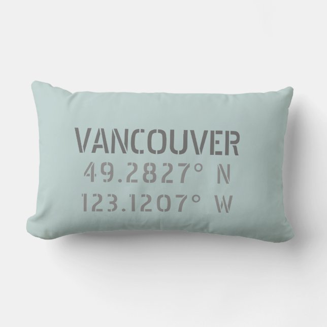 Cojín decorativo de longitud de Vancouver Latitude (Anverso)