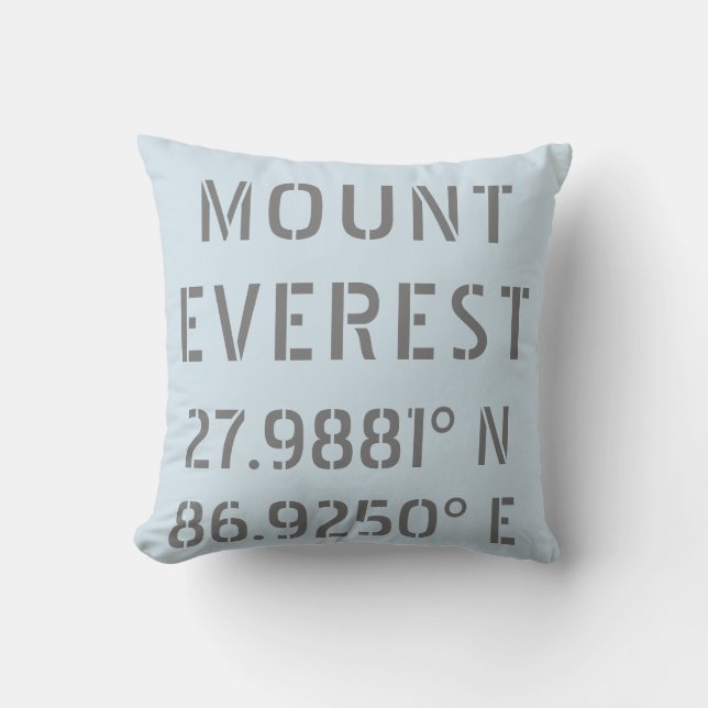 Cojín decorativo de longitud del monte Everest Lat (Anverso)