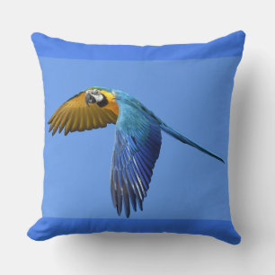 Cojín decorativo de loro azul