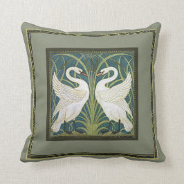 Cojín decorativo de los cisnes de Nouveau del