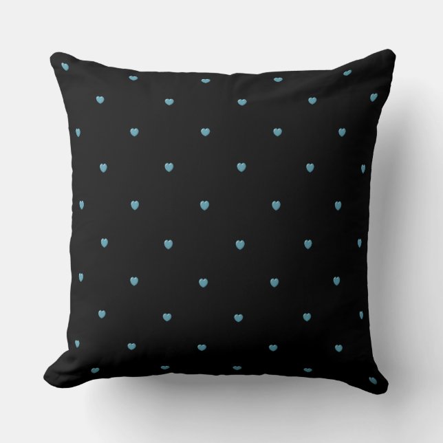 Cojín decorativo de los corazones azules (Anverso)