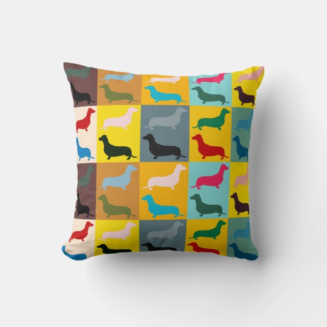 Cojín decorativo de los Dachshunds (Anverso)