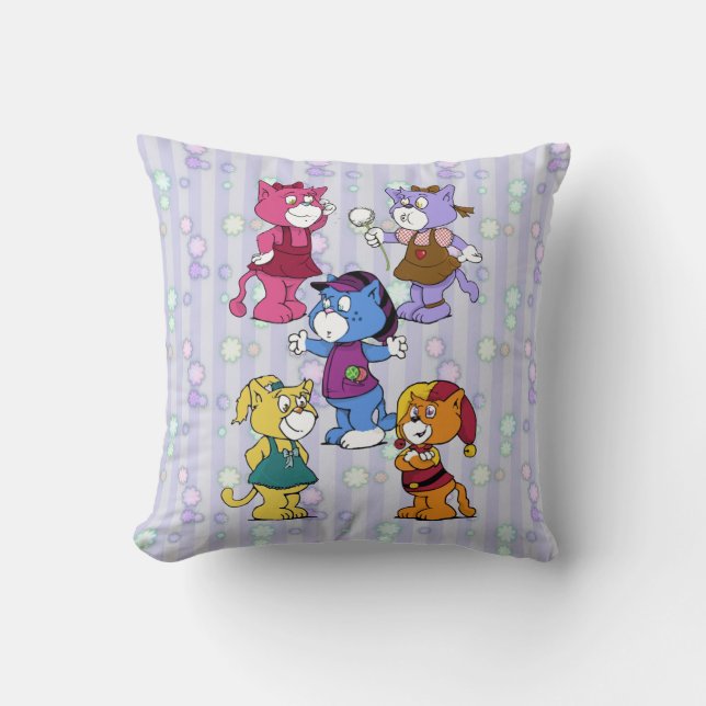 Cojín decorativo de los gatos de Boomi (Anverso)