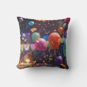 Cojín decorativo de los globos de cumpleaños