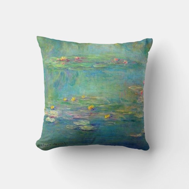Cojín decorativo de los lirios de agua de Monet (Anverso)