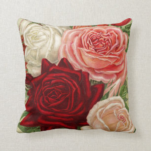 Cojín decorativo de los rosas del jardín del