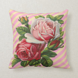 Cojín decorativo de los rosas del vintage