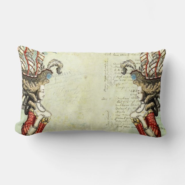 Cojín decorativo de los veleros de Marie Antonieta (Anverso)