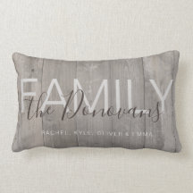 Cojín decorativo de madera rústico de la familia