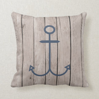 Cojín decorativo de madera y del ancla