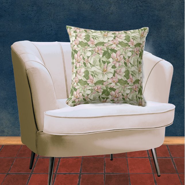 Cojín decorativo de Magnolias blancas y rosas (Subido por el creador)