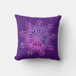 Cojín decorativo de Mandala colorido y morado