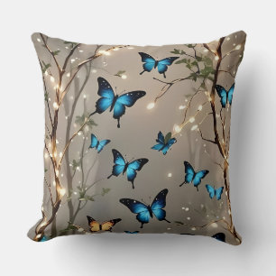Cojín Decorativo 🦋 de mariposa azul