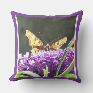 Cojín decorativo de mariposa cúrcuta de coma