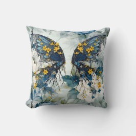 Cojín decorativo de mariposa de madera