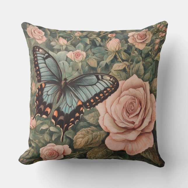 Cojín Decorativo de Mariposa de William Morris (Anverso)