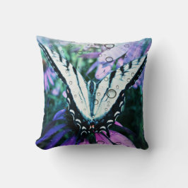 Cojín decorativo de mariposa morada