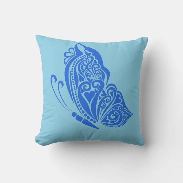 Cojín decorativo de mariposa naranja Peach (Anverso)