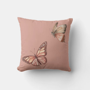 Cojín decorativo de mariposa rosa Pastel