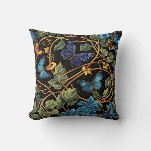 Cojín decorativo de mariposa y rana (Anverso)