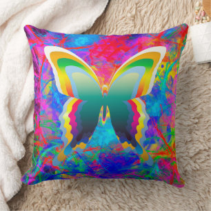 Cojín decorativo de mariposas psicodélicas