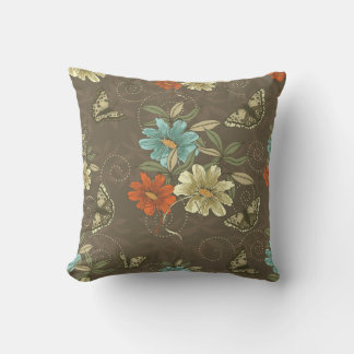 Cojín decorativo de mariposas tradicionales de flo