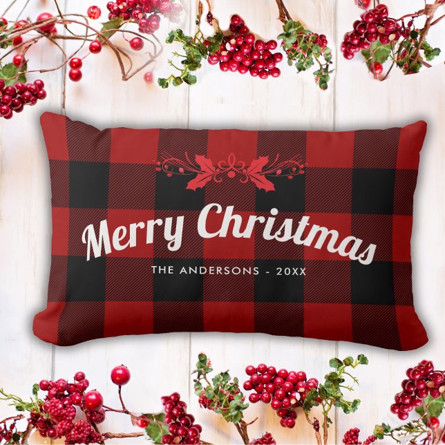 Cojín decorativo de matorral de Navidades rojos (Subido por el creador)