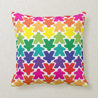 Cojín decorativo de Meeple del arco iris