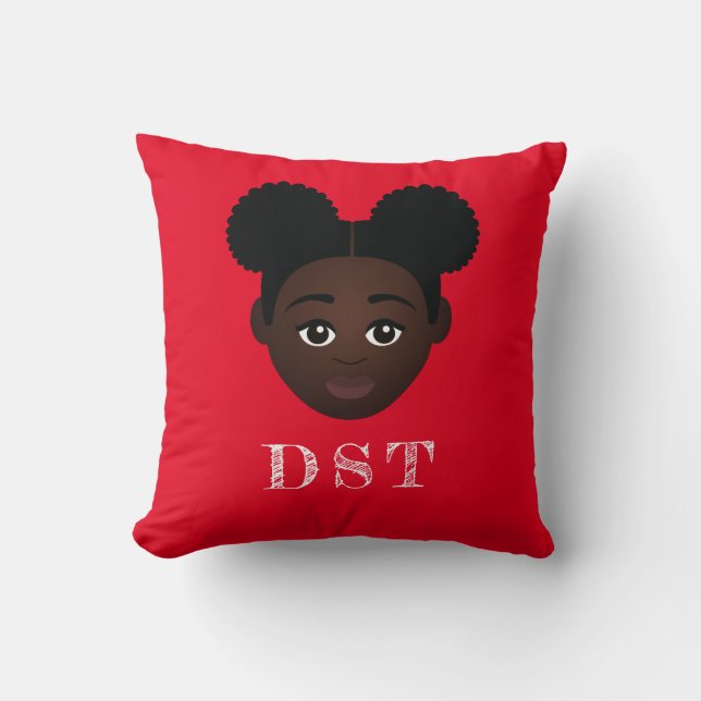 Cojín decorativo de mensajes de crimson y crema (Anverso)