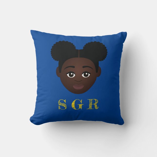 Cojín decorativo de mensajes Royal Blue & Gold (Anverso)