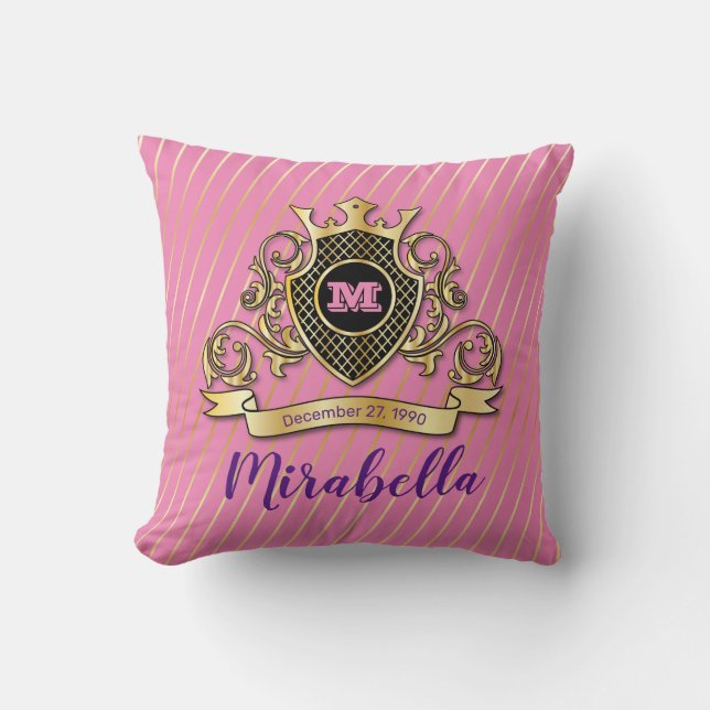 Cojín decorativo de moda elegante de Monagram (Anverso)