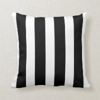 Cojín decorativo de Moda rayado vertical negro y b