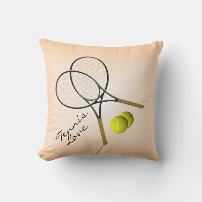 Cojín decorativo de Mojo del amor del tenis (Anverso)