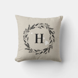 Cojín decorativo de monograma de la guirnalda rusa