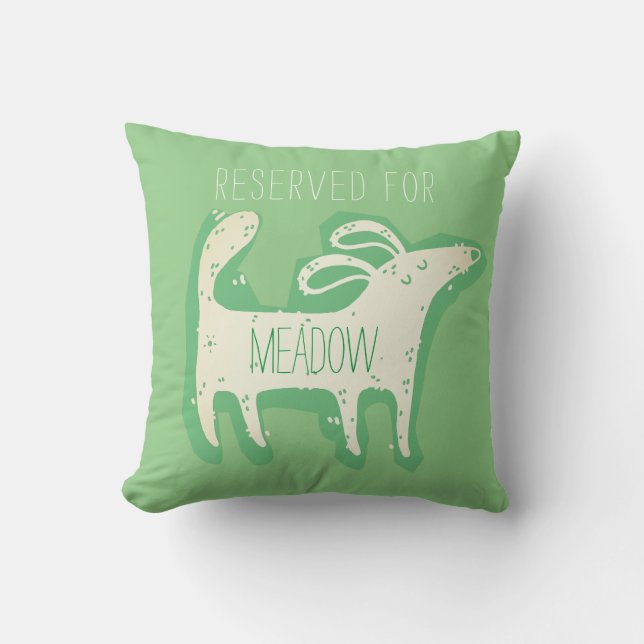 Cojín decorativo de Monoprint de Perro Cute Person (Anverso)