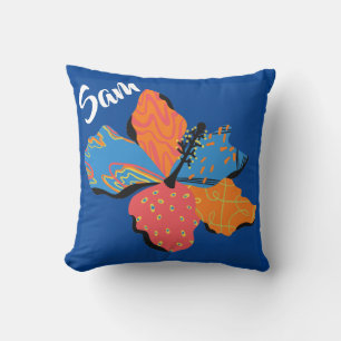 Cojín decorativo de mosaico azul