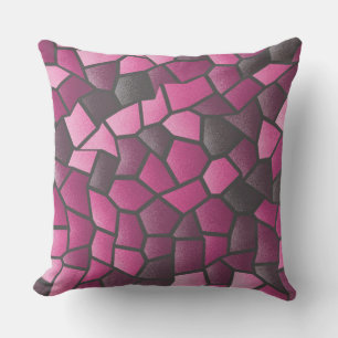 Cojín decorativo de mosaico rosa caliente
