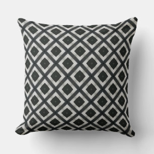 Cojín decorativo de mosaicos negros y grises casi 