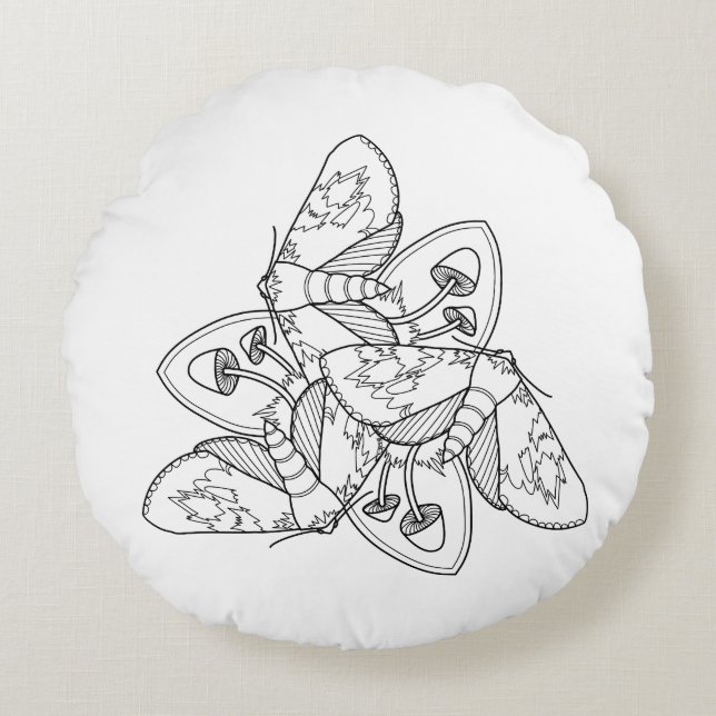 Cojín decorativo de Moth y Mushroom (Anverso)