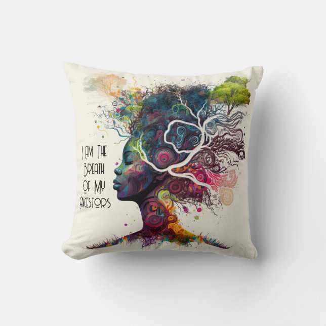 Cojín decorativo de Mujeres Ancestoras Inspiradas (Anverso)