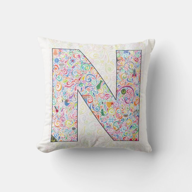 Cojín decorativo de "N" (Anverso)