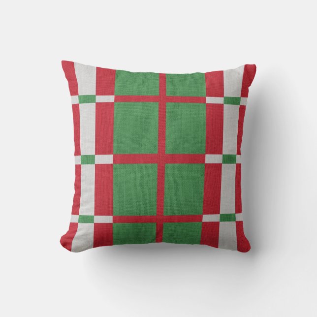 Cojín decorativo de Navidades a rayas (Anverso)