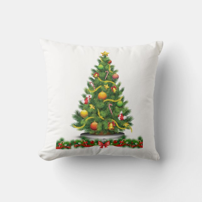Cojín decorativo de navidades, árbol de Navidad (Anverso)