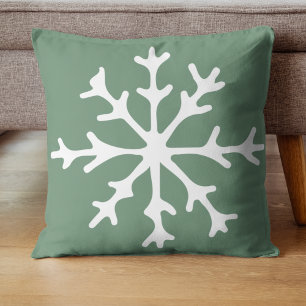 Cojín decorativo de Navidades blancos verdes con c
